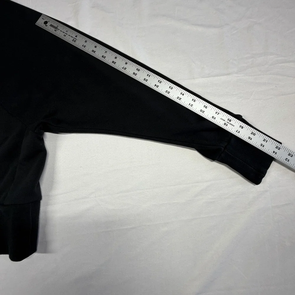 Women's Nike Dri-Fit Cropped Crew Neck Sweatshirt Black Large